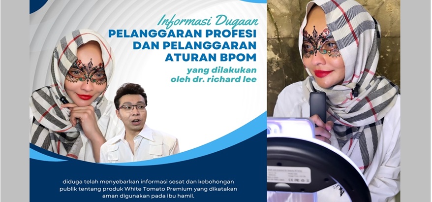 Dr, Richard Lee Diadukan Perihal Pelanggaran Profesi dan Pelanggaran BPOM